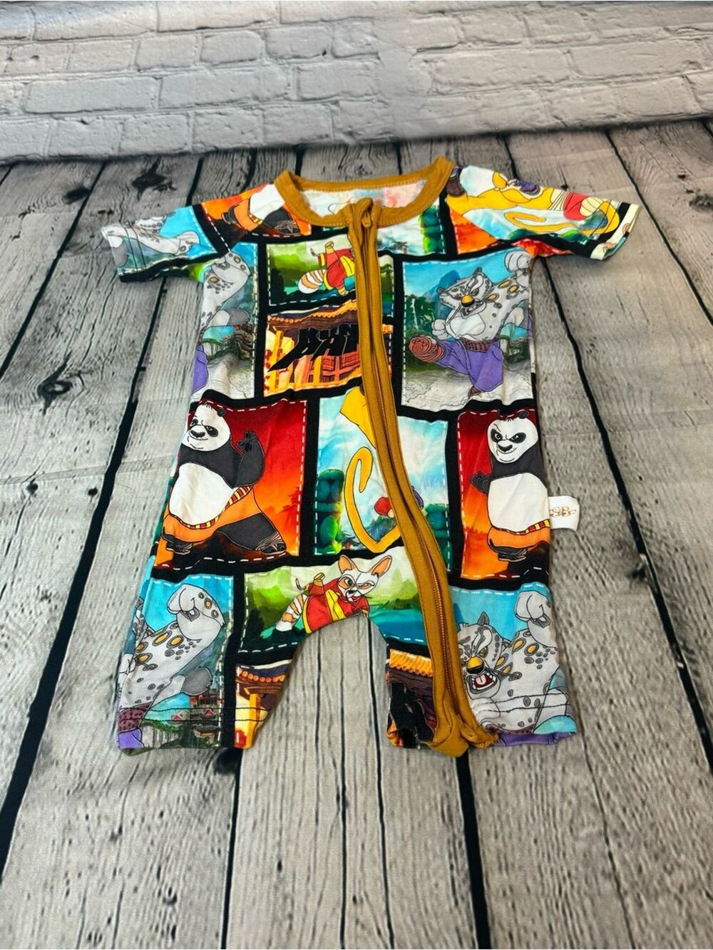 Snug Bugs Co Kung Fu Panda Bamboo Shortie Romper